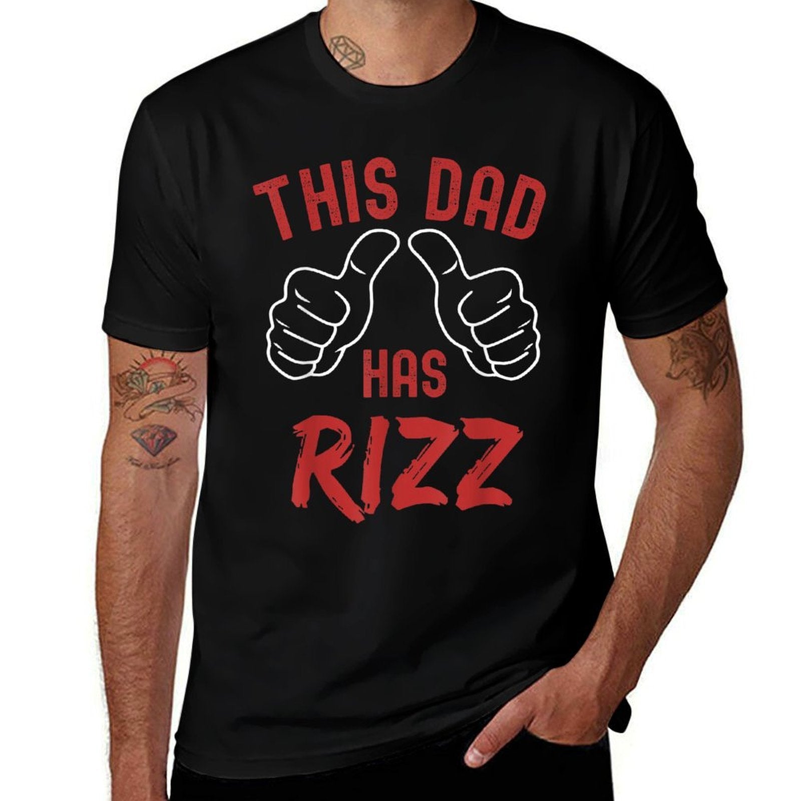 This Dad Has Rizz Funny Fathers Day Viral Meme W Rizz Pun  Vintage-inspired T-Shirt