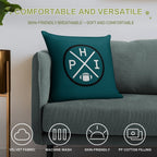 Retro Philadelphia Football Emblem Vintage PHI Soft Washable Throw Pillow