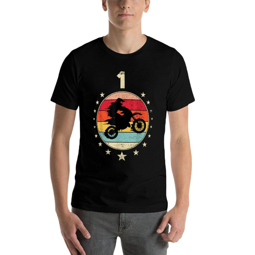 1 Year Old Birthday Motorcycle Bike Boy Girls 1st B-Day Age  High-quality Stitching T-Shirt