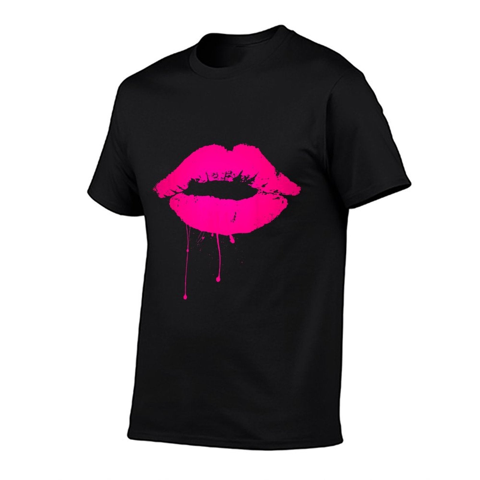 Sexy Pink Hot Lips T Neon 80s Lipstick Kiss Party  Classic T-Shirt