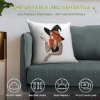 Red Tattooed Witch Soft Fade-Resistant Throw Pillow