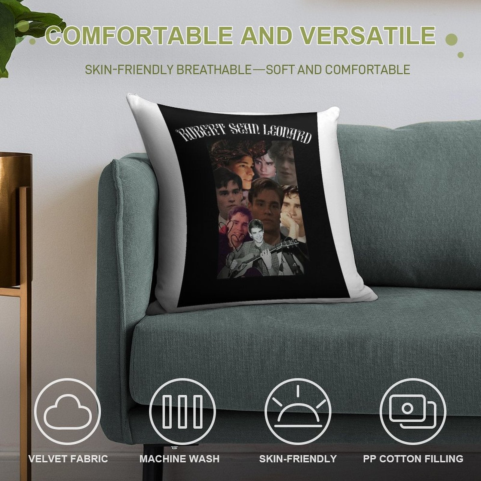 Robert Sean Leonard Fan Soft Reinforced Edging Throw Pillow