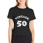 Vintage 50 Year Old 50th Birthday Zip  Trendy Pattern T-Shirt