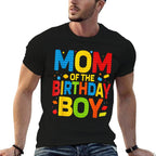 Birthday Party Mom Of The Birthday Boy Building Block  Easy-care T-Shirt