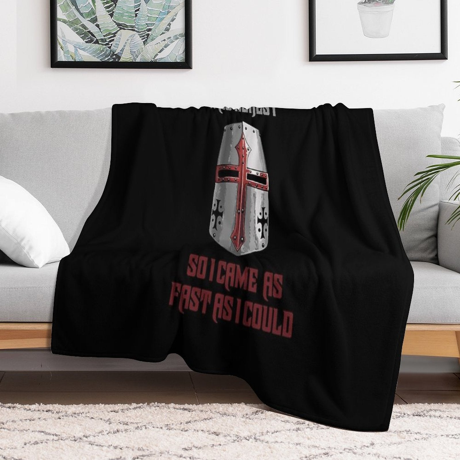 I Heard There Was Heresy... So I Came As Fast As I Could Crusader Joke Comfort Throw Blanket