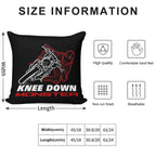 Knee Down Monster for Monster Lovers - Dark Edition with Text - Biker Quotes Soft Ultra-Soft Texture Throw Pillow