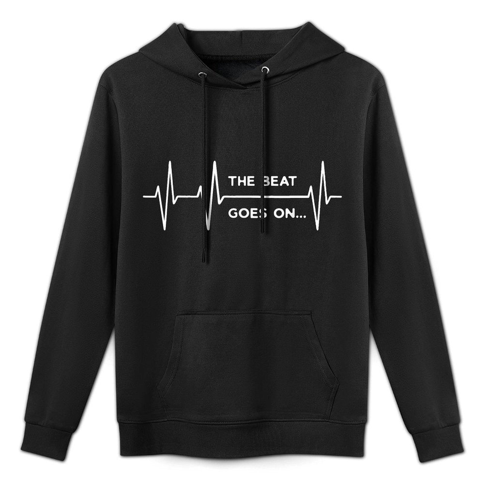 The Beat Goes on Heartbeat Rehab After Surgery Heart OP Kangaroo Pocket Hoodie