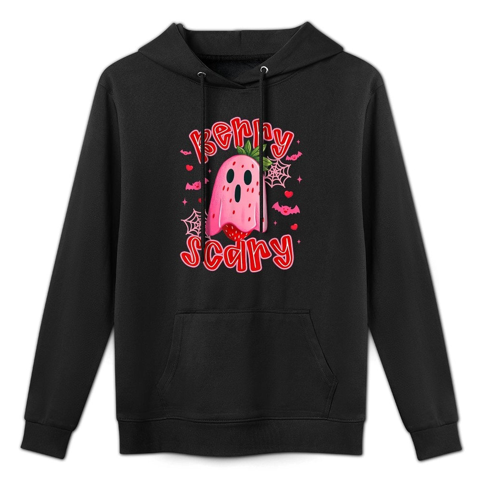 Berry Scary Cute Halloween Strawberry Ghost Cartoon Funny Casual Wear Hoodie