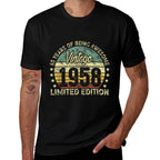 Vintage 1958 Limited Edition 65 Year Old Retro 65th Birthday  Summer-ready Fabric T-Shirt