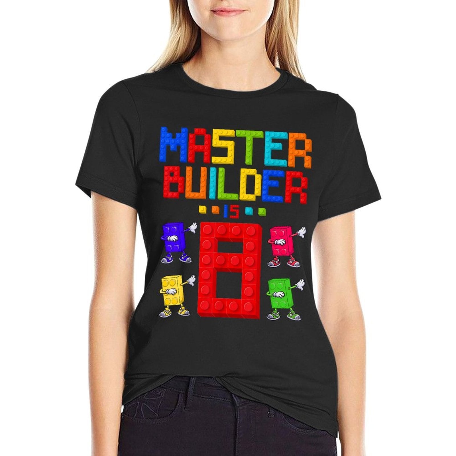 Master Builder Is 8 Yrs Old Building 8th Birthday Boys Girls Comfortable T-Shirt