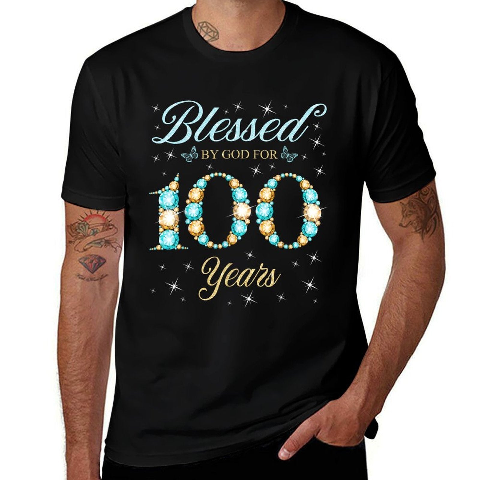Blessed By God For 100 Years Old 100th Birthday Party B-Day Comfortable T-Shirt