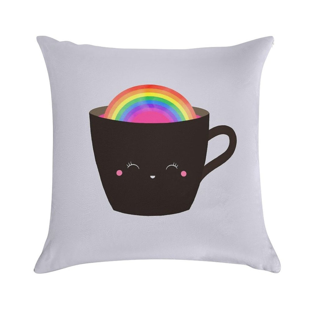 Rainbow in My Cup Soft Warmth Comfort Throw Pillow