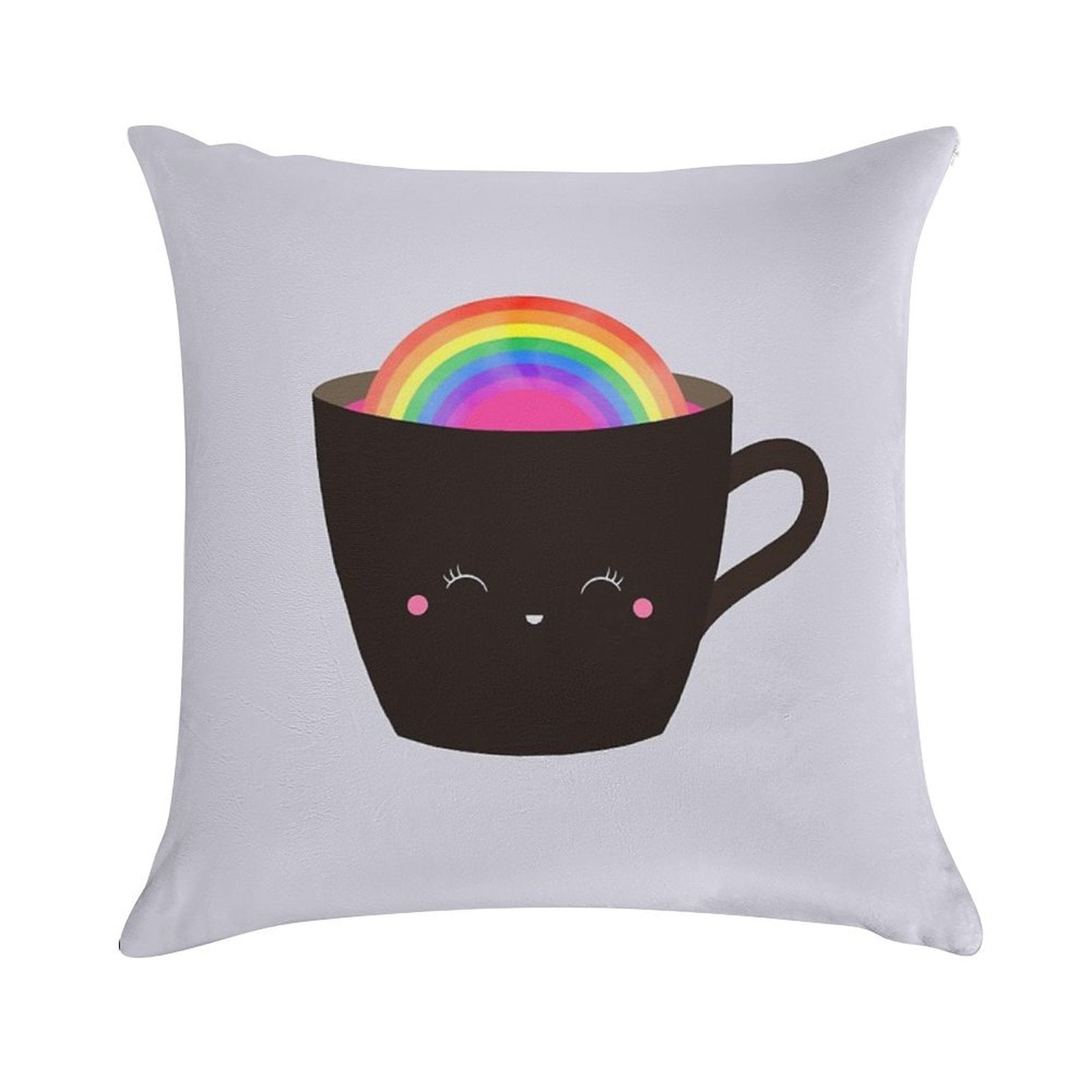 Rainbow in My Cup Soft Warmth Comfort Throw Pillow