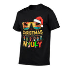 Santa Claus Sunglasses Beach Christmas In July Men Women Kid  Easy-care T-Shirt