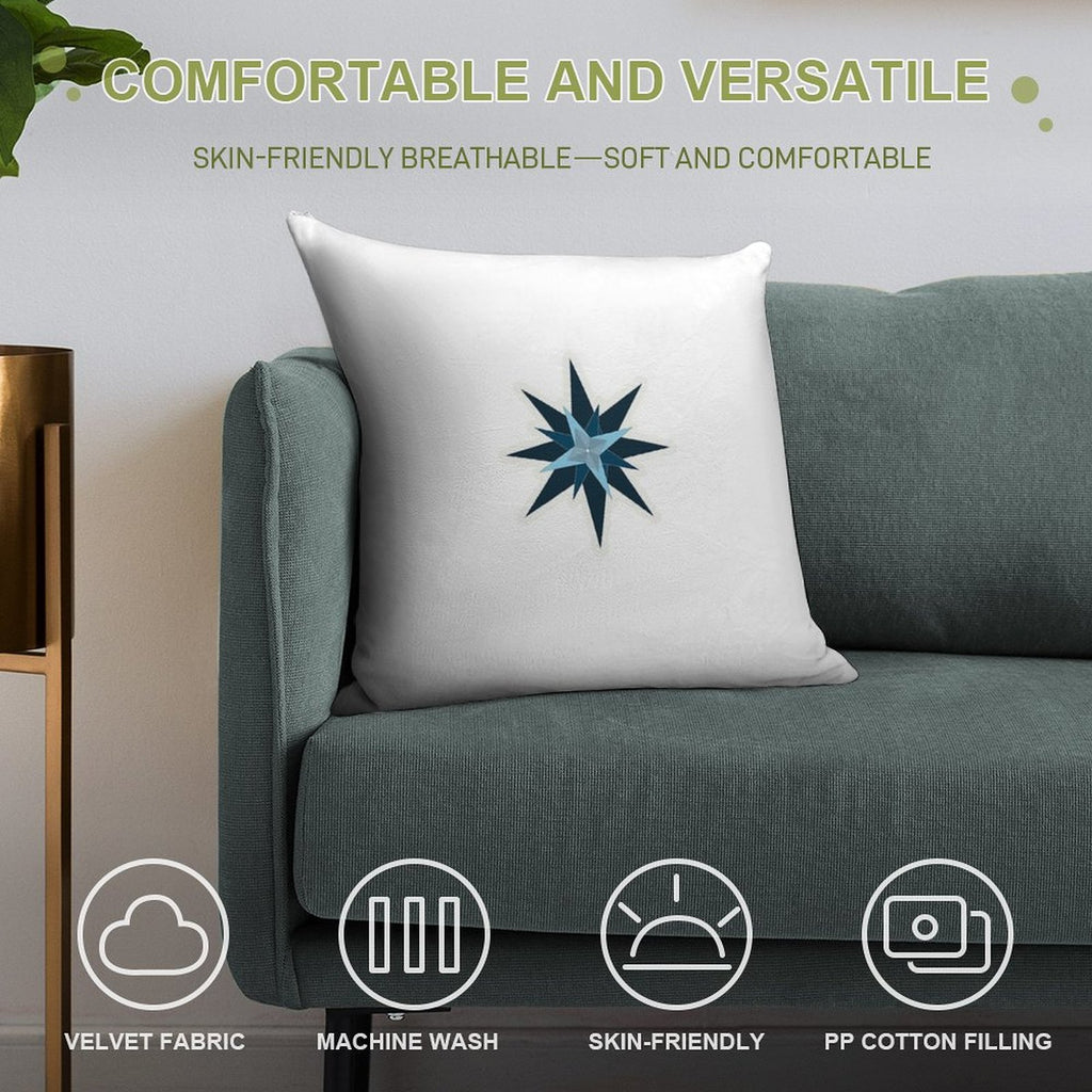 Moravian Star Sticker Soft Washable Throw Pillow