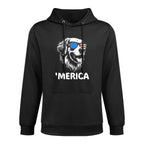 Merica Patriotic Golden Retriever Dog 4th of July Moisture-Wicking Hoodie