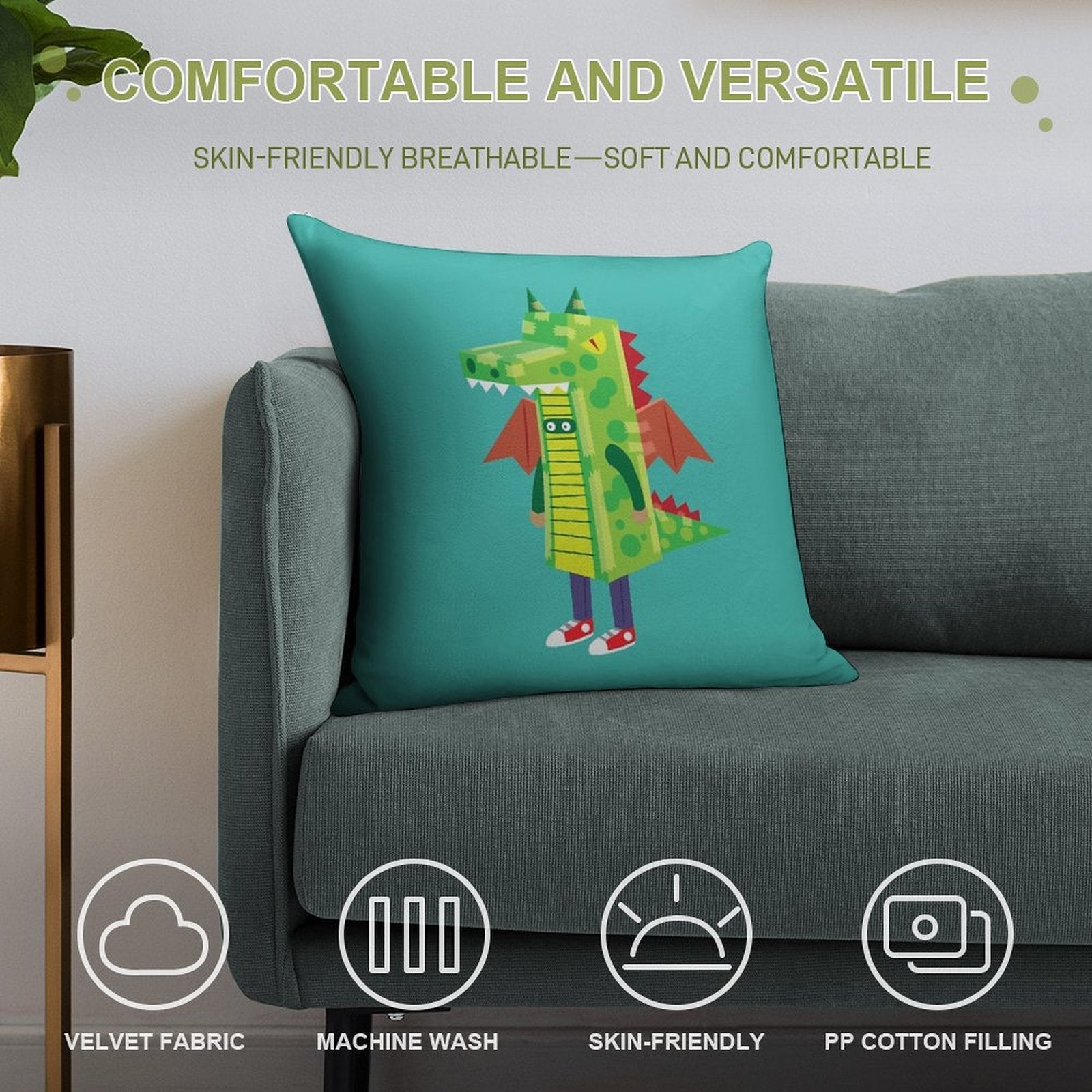 I'm A Dragon Soft Bedroom Essential Throw Pillow