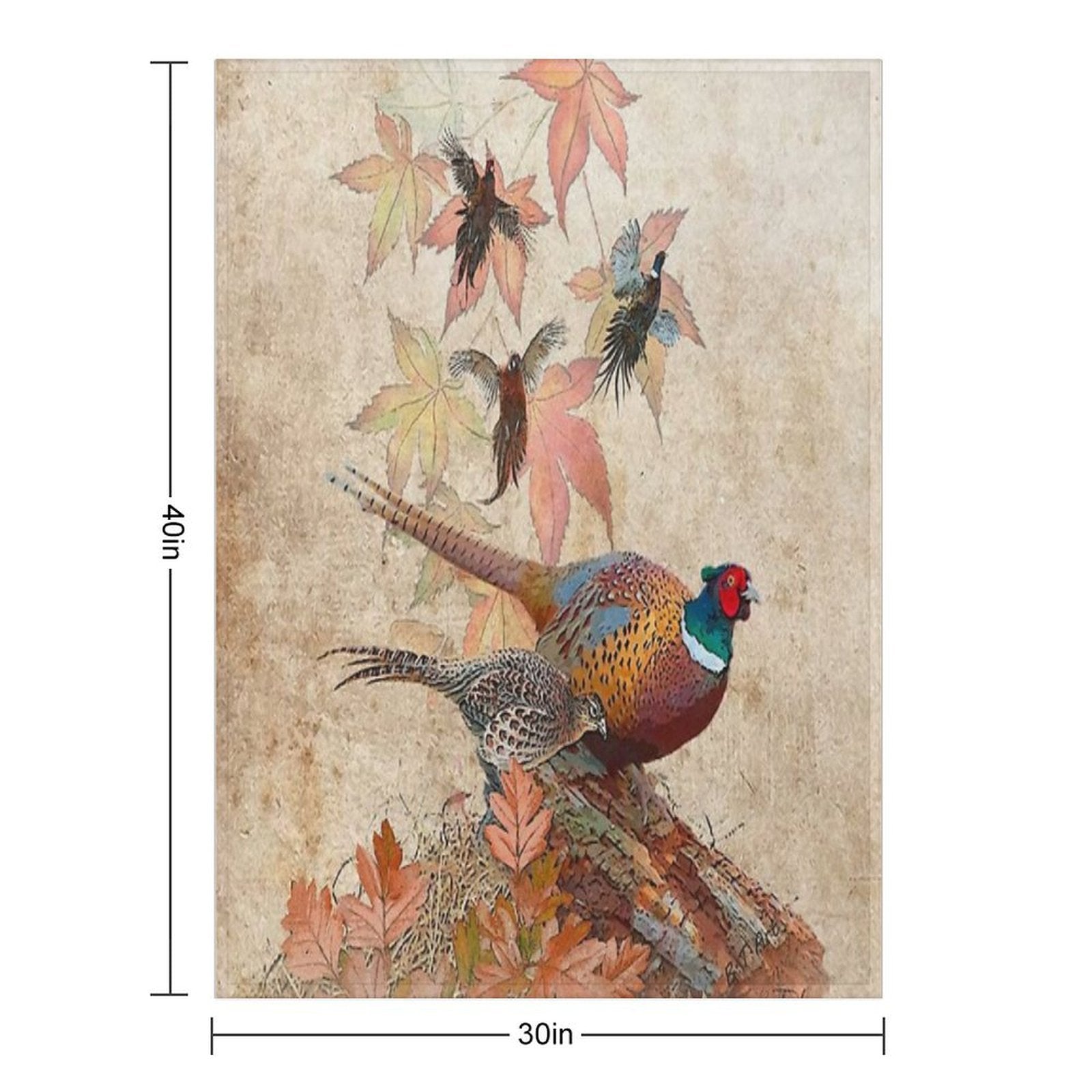 Common Pheasant Wrinkle-free Throw Blanket