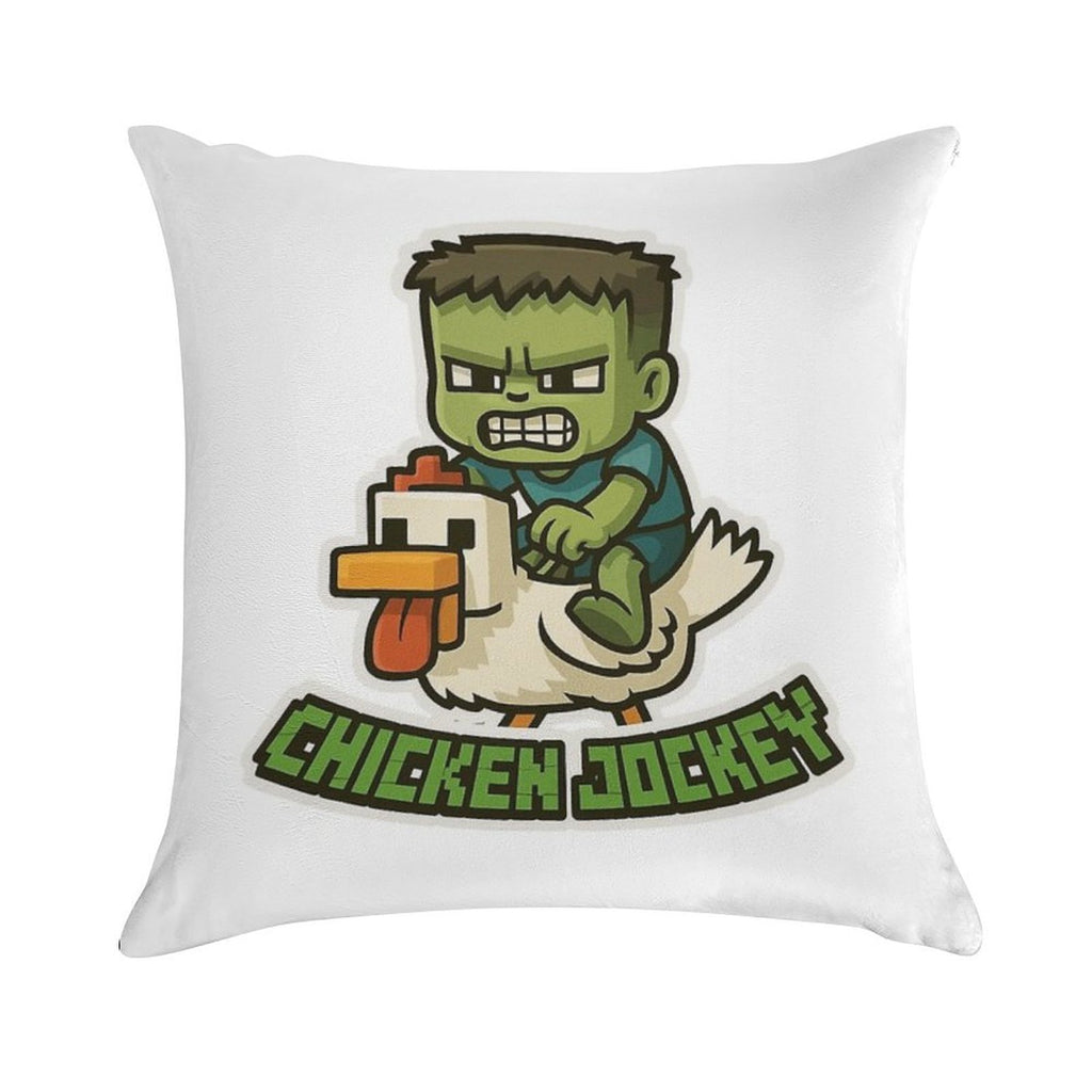 MINECRAFT CHICKEN JOCKEY Soft Gift Ready Throw Pillow