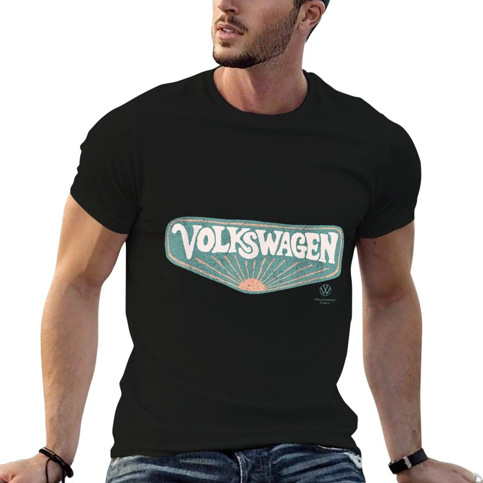 Volkswagen Retro 70s Sunset Logo Father's Day  Durable T-Shirt