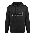 The Beat Goes on Heartbeat Rehab After Surgery Heart OP Kangaroo Pocket Hoodie