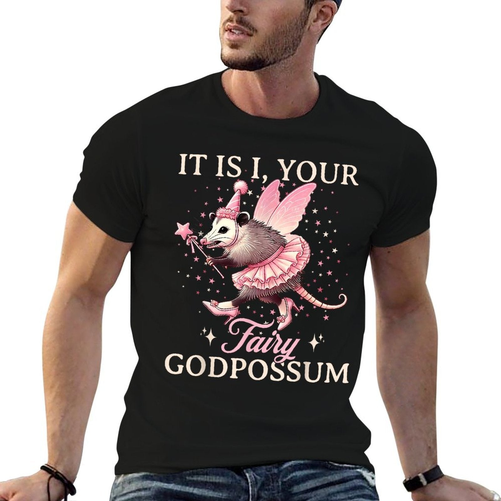 It Is I Your Fairy Godpossum Funny Opossum Spirit Animal  Moisture-wicking T-Shirt