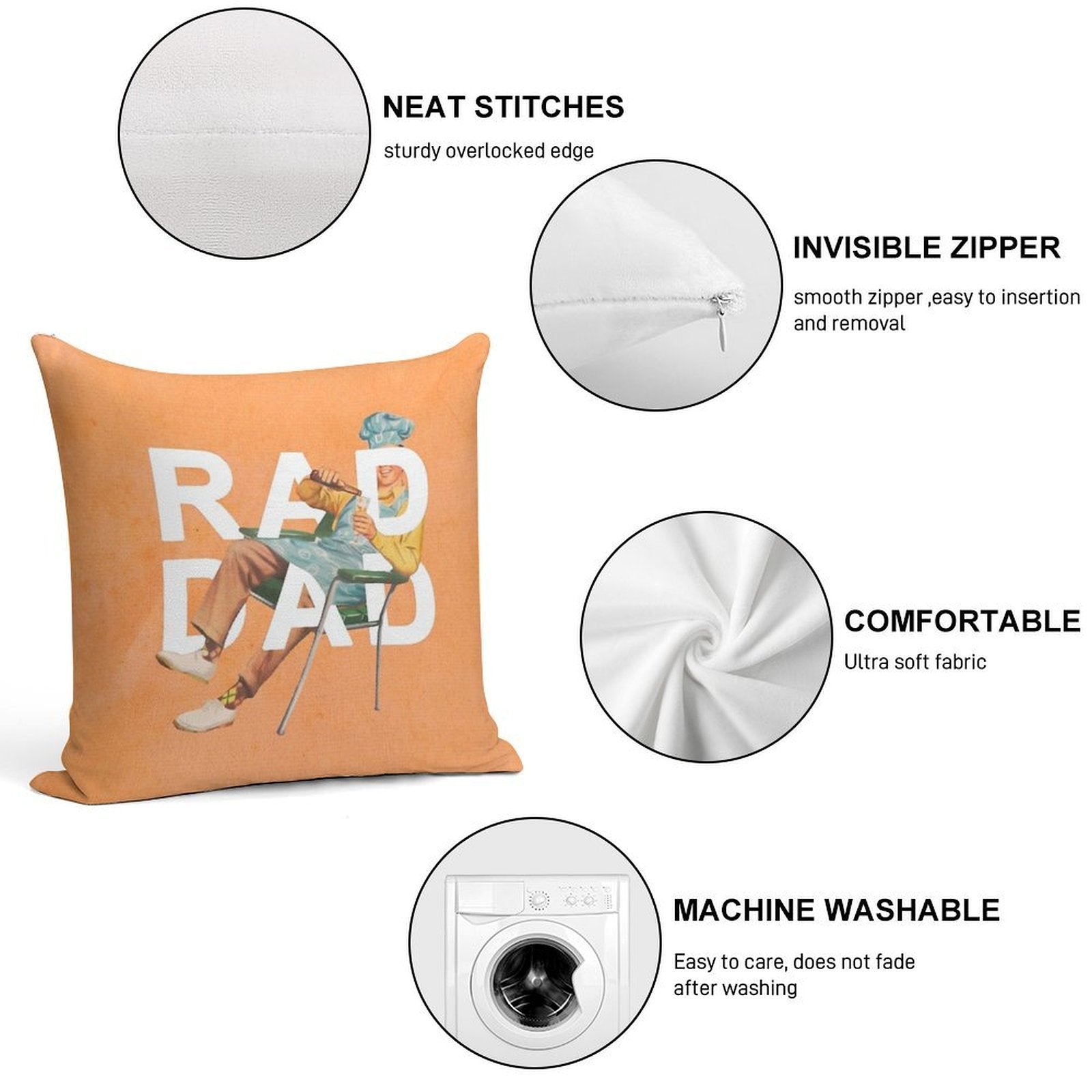 Rad Dad Soft Warmth Comfort Throw Pillow