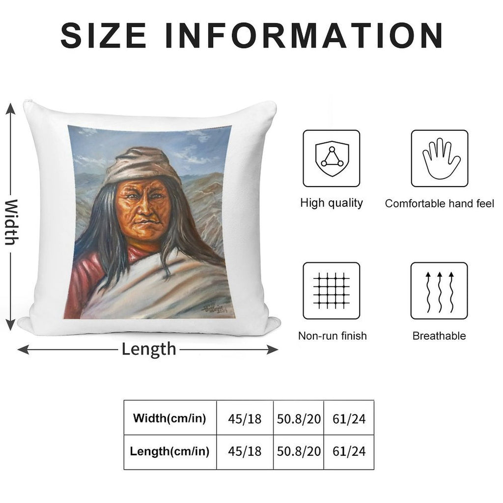 Chief Juh - Nednai Chiricahua Apache Chief Soft Washable Throw Pillow