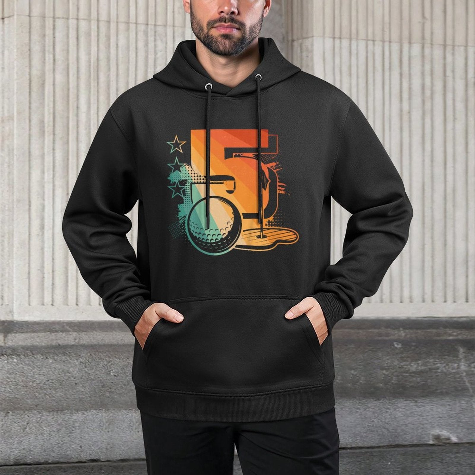 Kids 5th Birthday Boy Golf Player Golf 5 Years Old Versatile Streetwear Hoodie