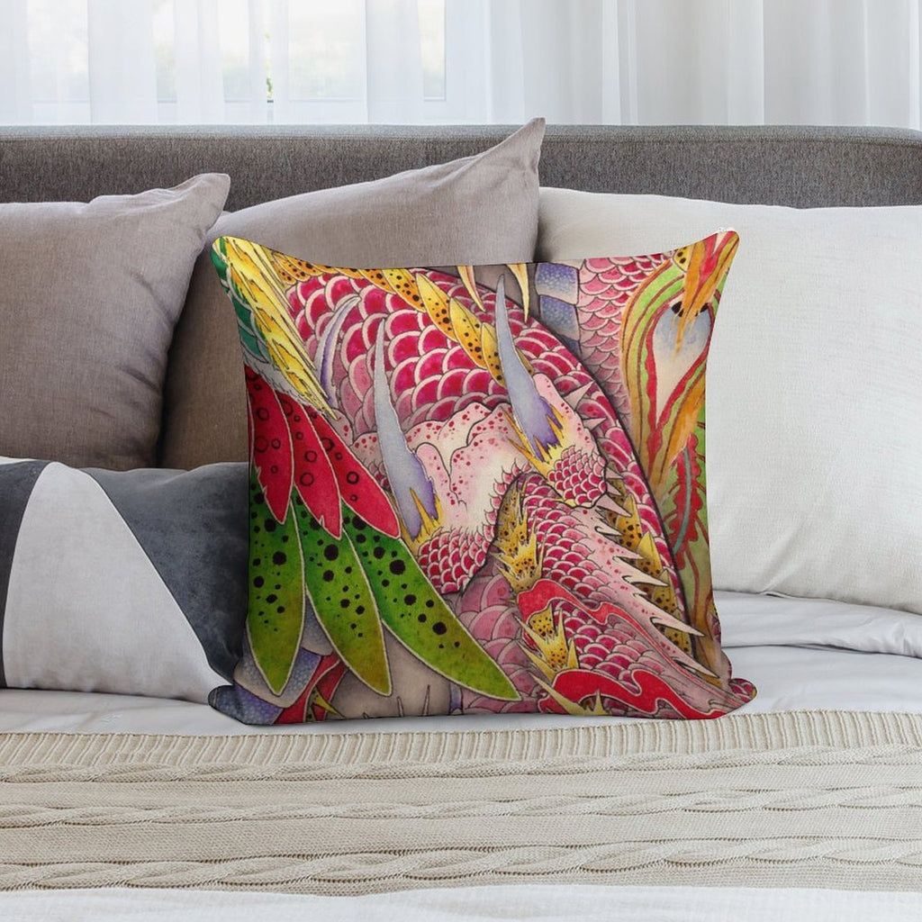Phoenix And Dragon Soft Style Accent Throw Pillow