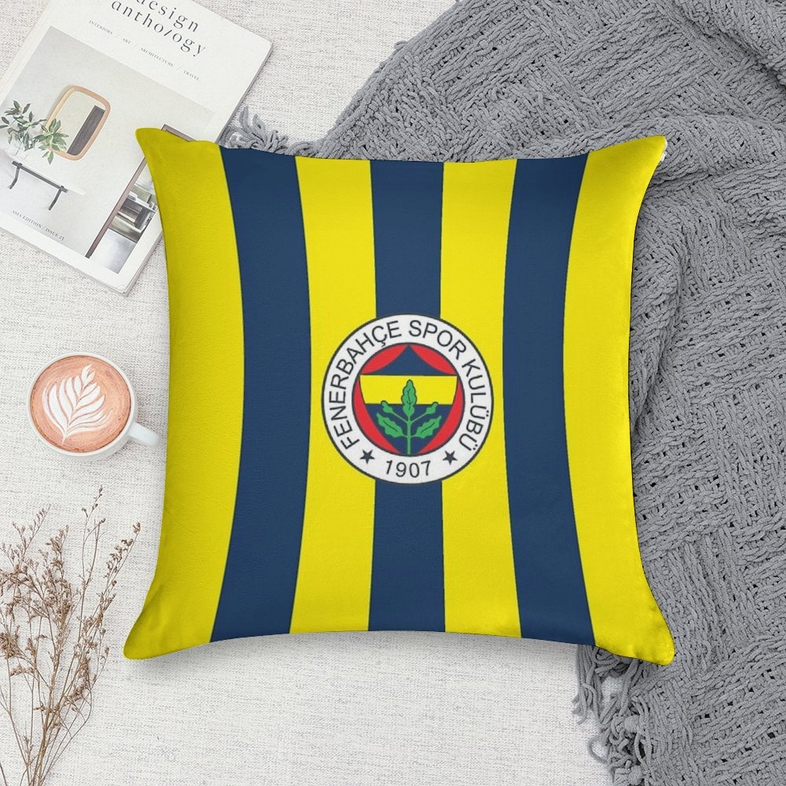 Fenerbahce 1907 Soft Washable Throw Pillow