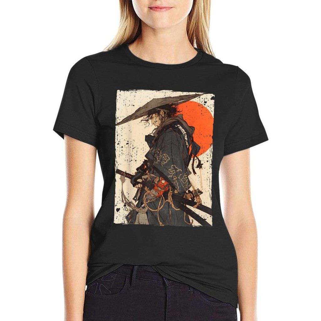 Japan Samurai Warrior Fighter Ukiyo Ink Artwork Samurai  Odor-resistant T-Shirt