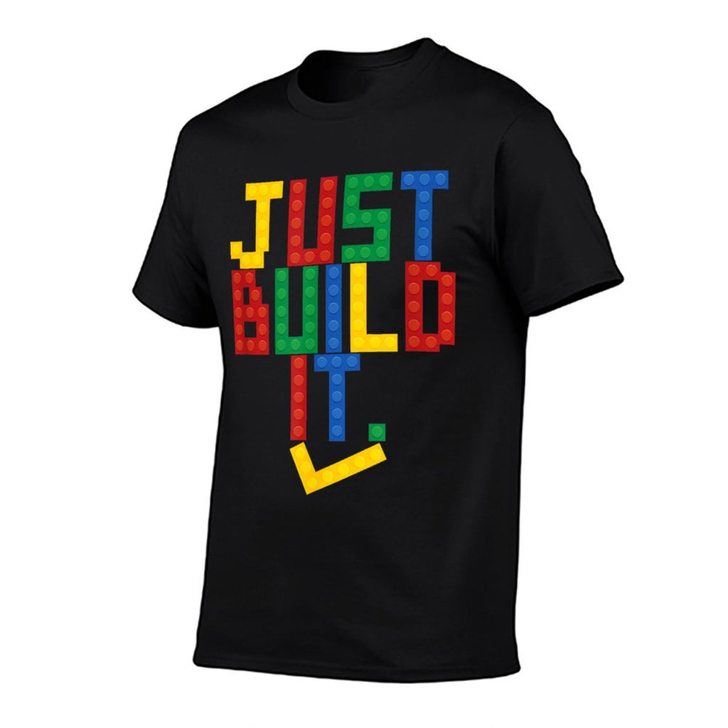 Just Build It Master Builder Building Block Boys Girls  Rolled Sleeves T-Shirt