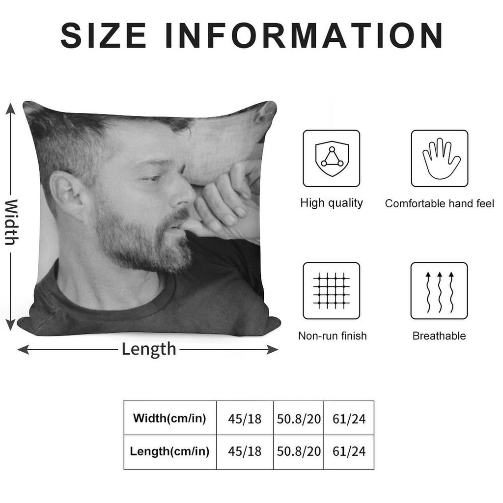 Ricky Martin Soft Decorative Cover Throw Pillow