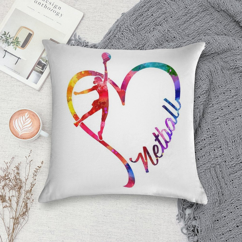 Netball Heart Soft High-Density Material Throw Pillow