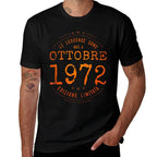 Legends Born In October 1972 50th Birthday 50 Years Old  High-quality Stitching T-Shirt