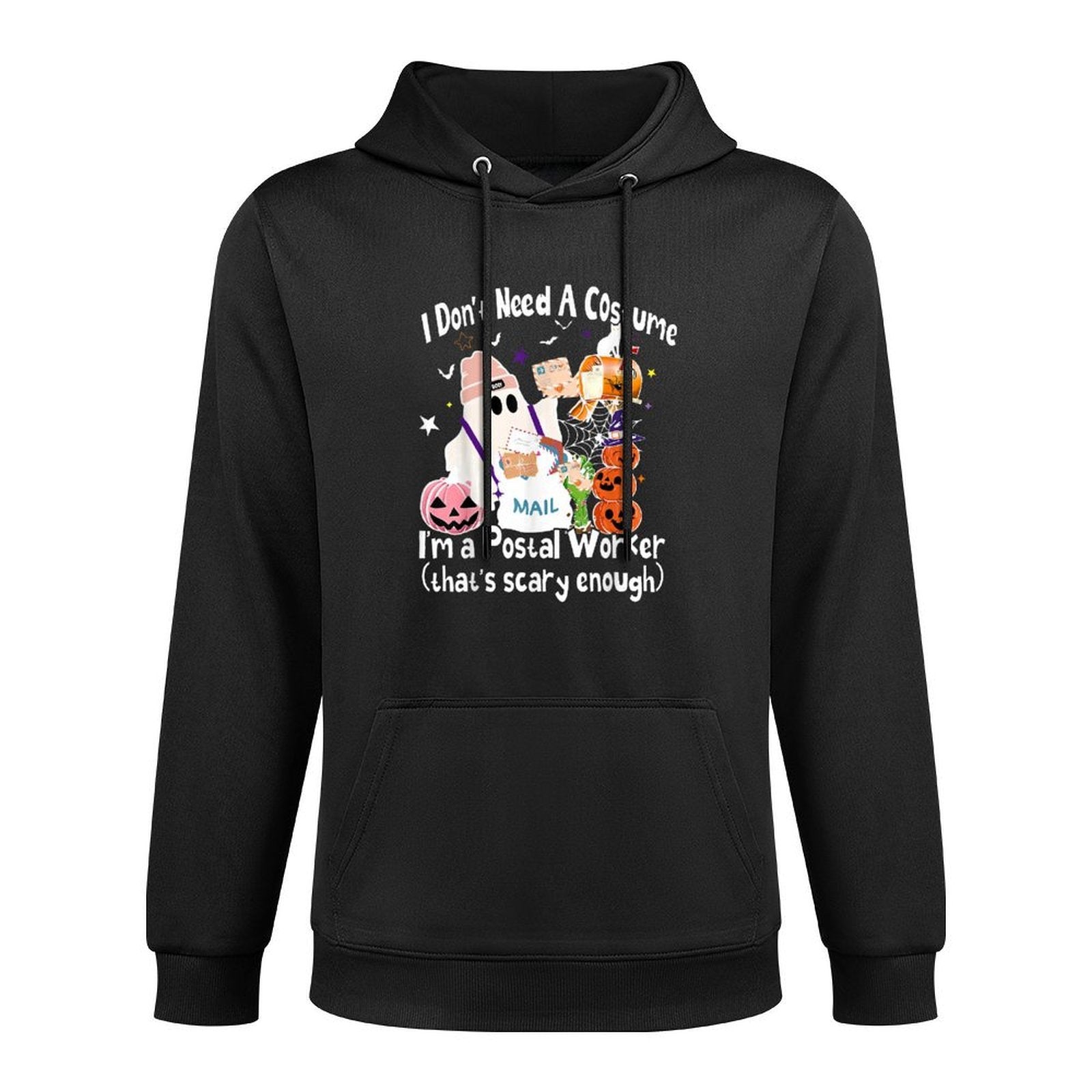 I Dont Need A Costume Im A Postal Worker Ghost Halloween Machine Washable Hoodie