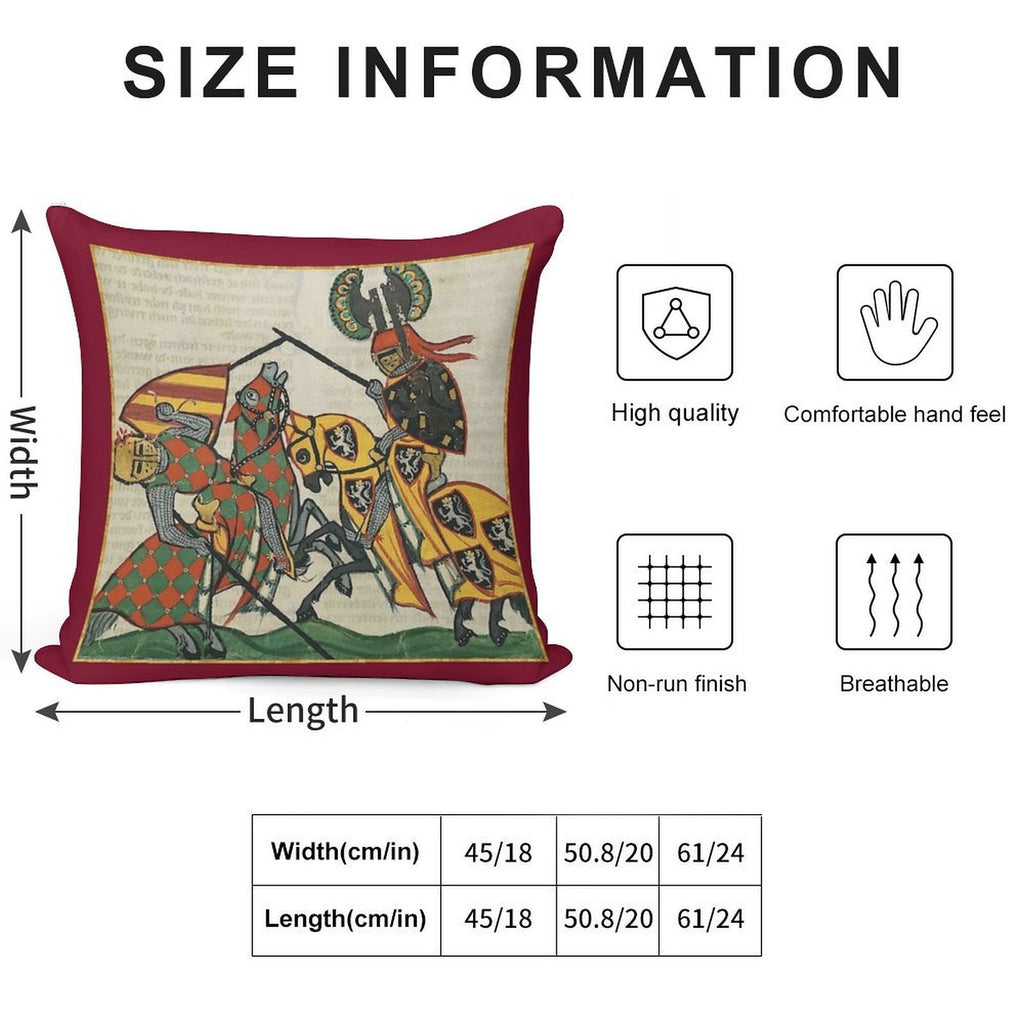 The Joust Medieval Illumination Soft Anti-Pilling Throw Pillow