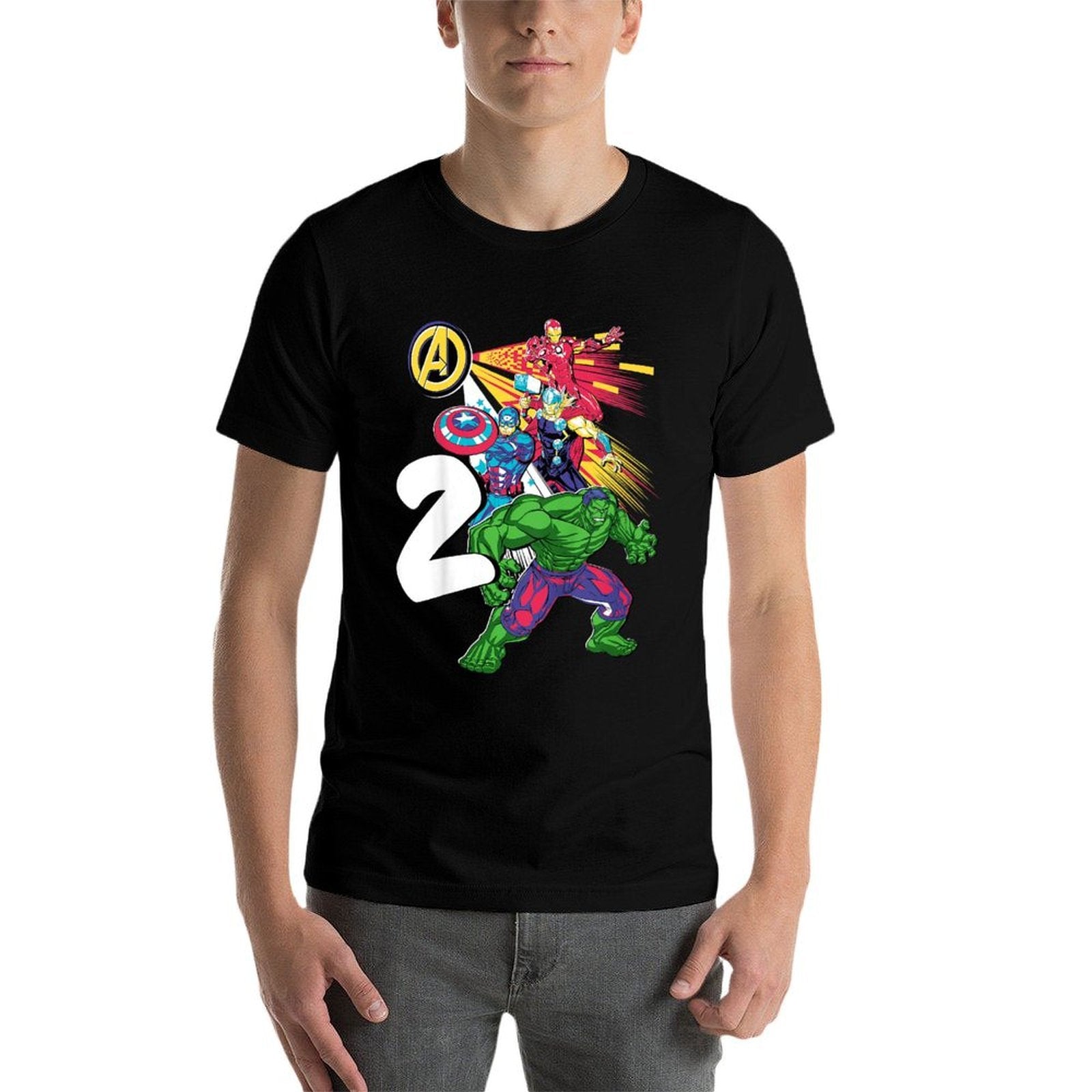 Marvel Super Heroes Avengers 2 Year Old Second Birthday  Tagless Design T-Shirt