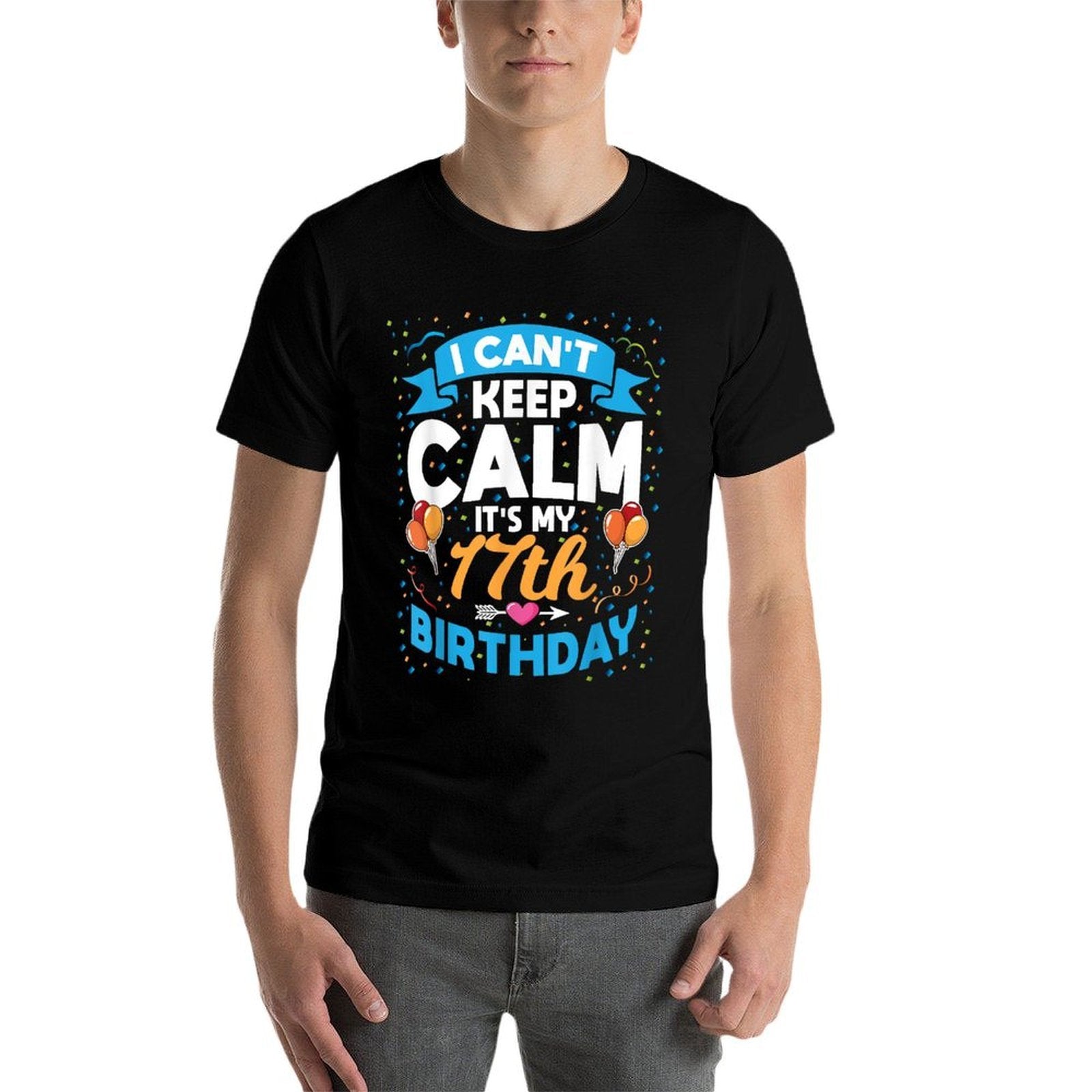 17 Year Old Gift I Can't Keep Calm It's My 17th Birthday  Polyester Blend T-Shirt