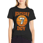 7th Birthday Outfit Boy Basketball Seven 7 Year Old Funny  Soft T-Shirt