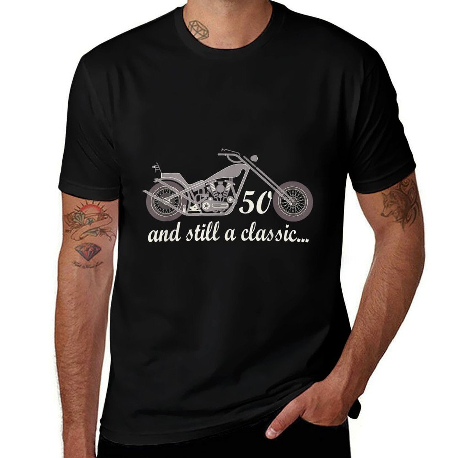 50th Birthday Tshirt Motorcycle Bike 50 Year Old Vintage  Relaxed-fit T-Shirt