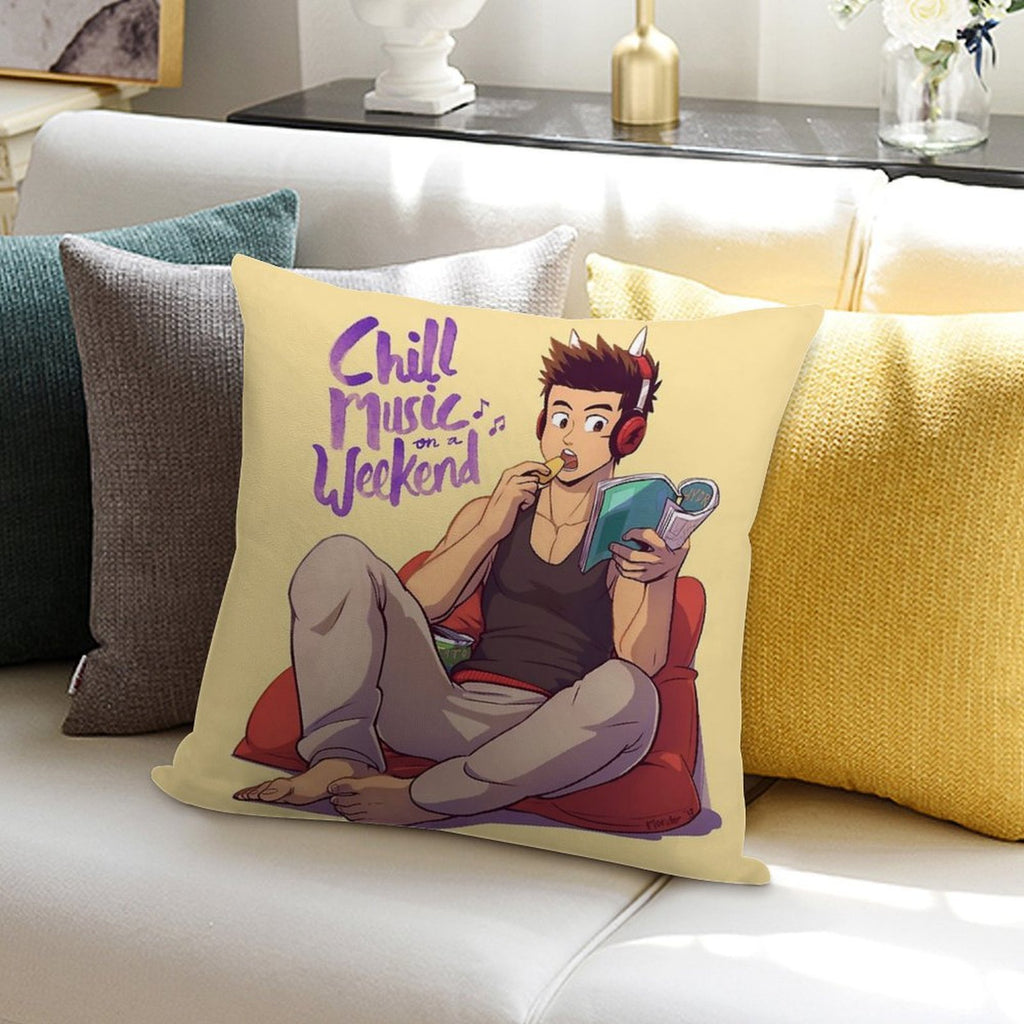 Chill Music on A Weekend Soft Luxury Feel Throw Pillow
