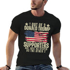 Funny American Voters United States Patriots 2024 1 Out Of 3 Donald Trump Supporters As Stupid As The Other 2, Small  Rolled Sleeves T-Shirt