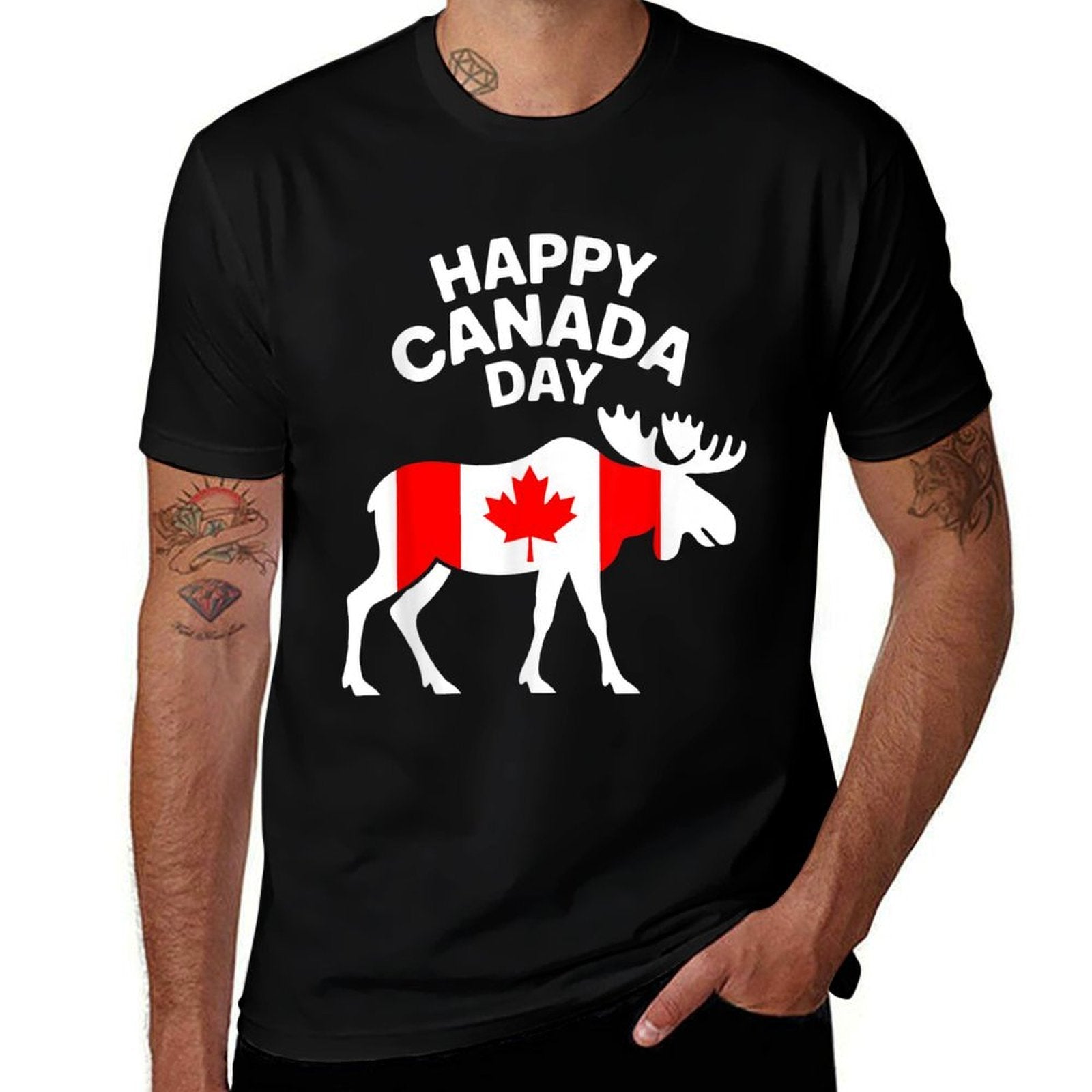 Canada Day Maple Leaf Kids Youth Toddler Boy Girl Moose  Moisture-wicking T-Shirt