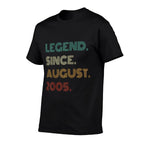 20 Years Old Legend Since August 2005 20th Birthday  Durable T-Shirt