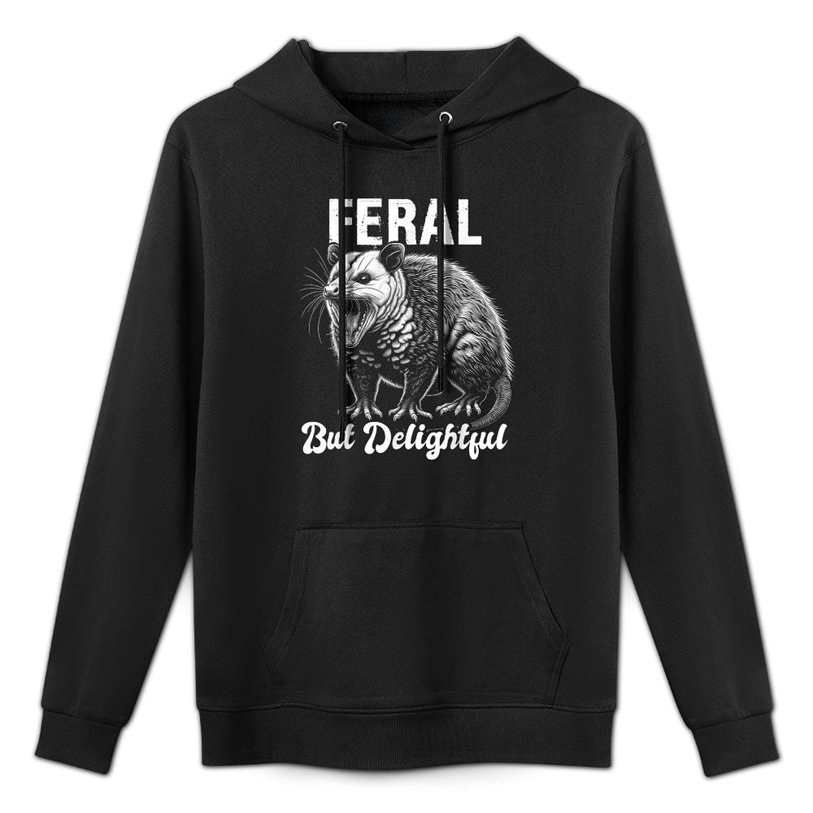 Opossum Funny Feral But Delightful Meme Possum Graphic Adjustable Hood Hoodie