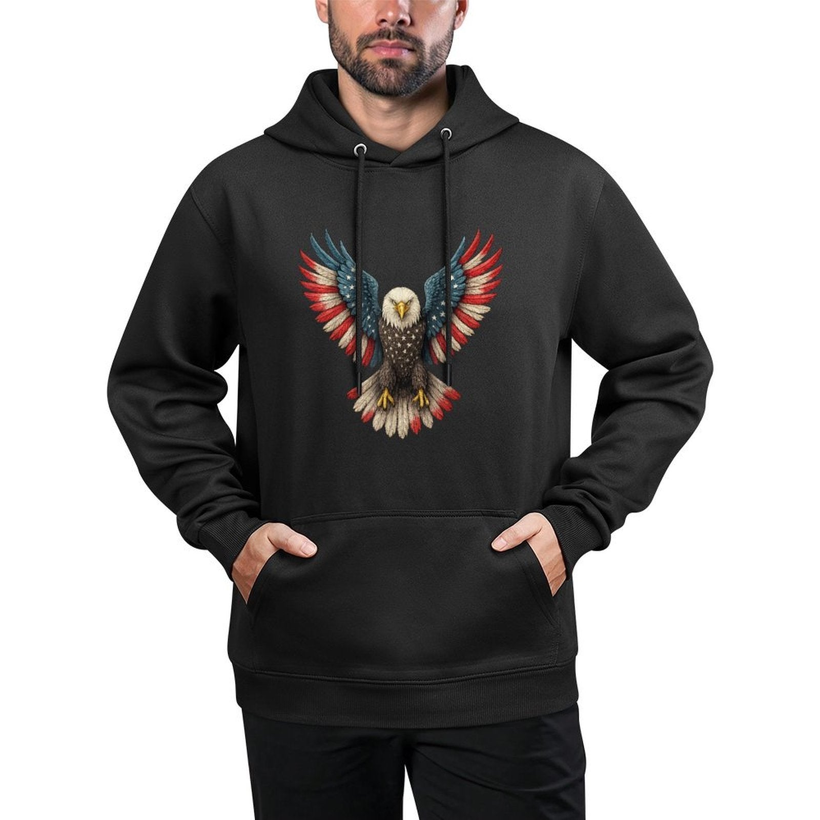 Patriotic Eagle Boys 4th of July Breathable Fabric Hoodie
