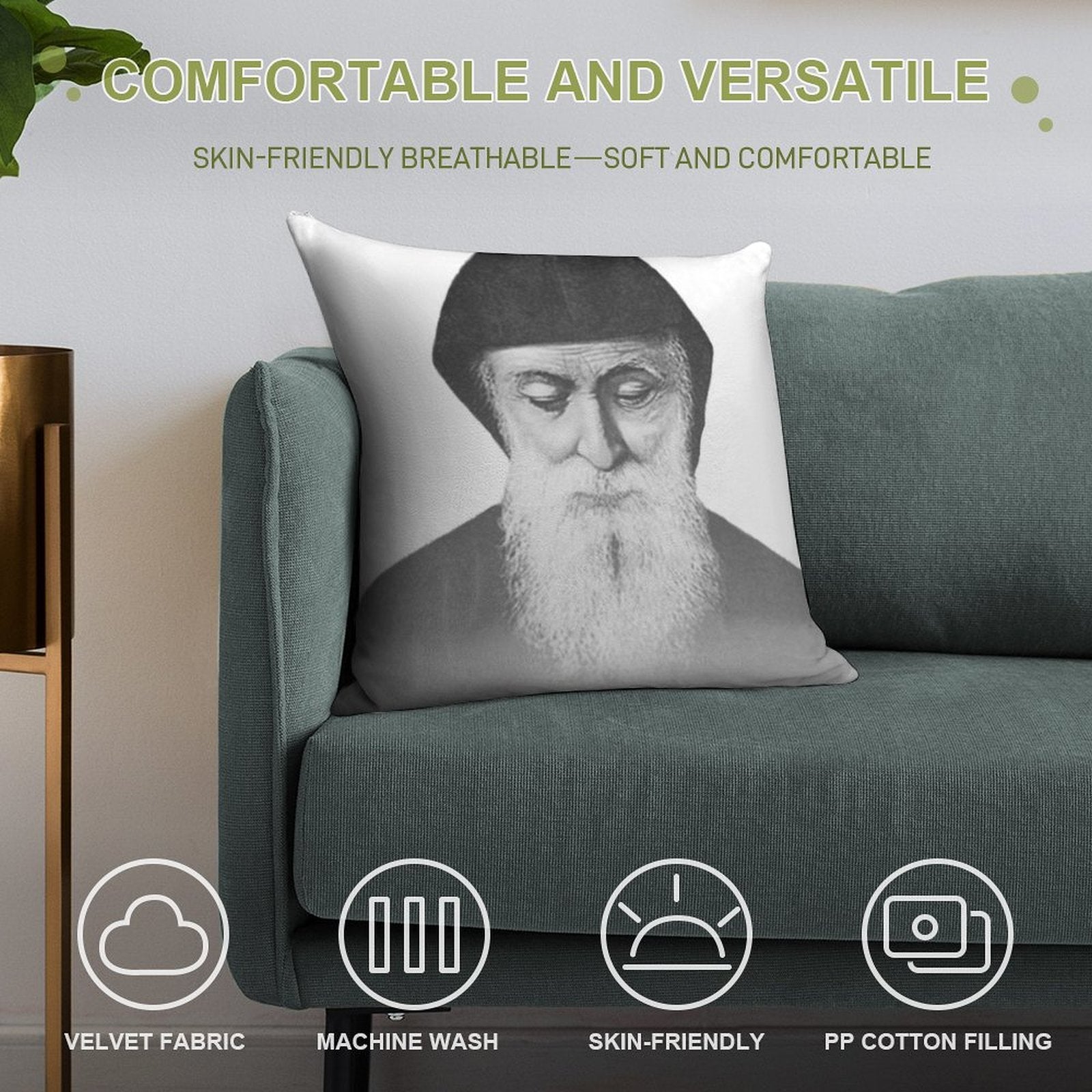 Saint Charbel Soft High-Density Material Throw Pillow