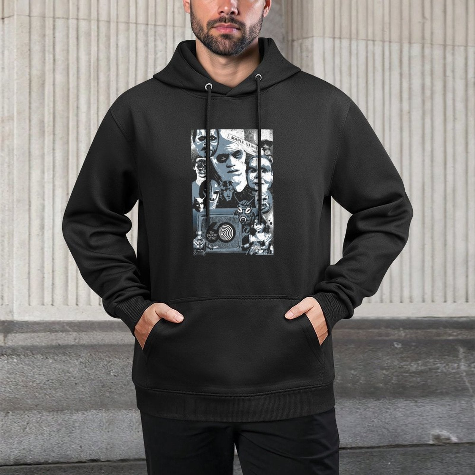 The Twilight Zone 60th Anniversary Maple Street Group Shot Premium Medium-Weight Fabric Hoodie